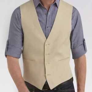 CALVIN KLEIN Suite Separates Tan Linen Vest Sz L